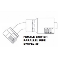3/8 X 3/8 Female British Standard Pipe Parallel 45° 